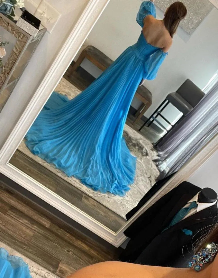 Wholesale Elegant A-Line Court Train Prom Dress With Detachable Sleeves prom dresses shops